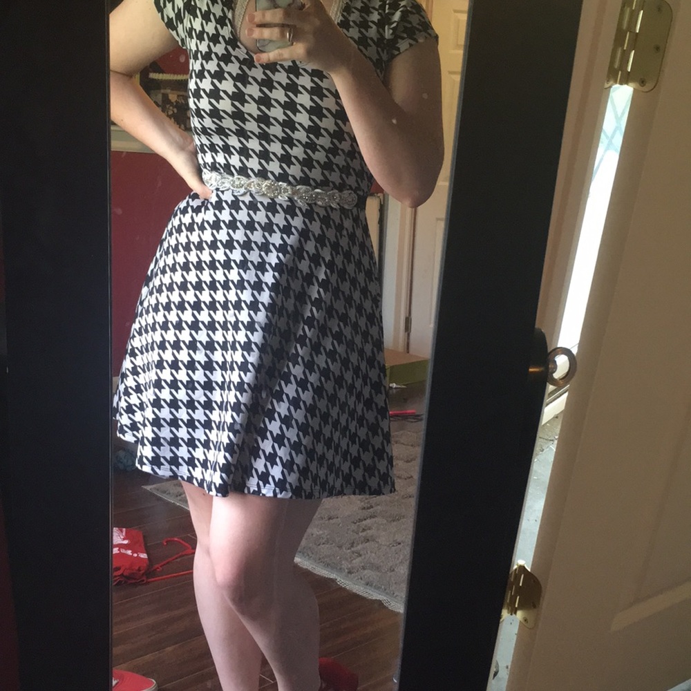 Houndstooth skater dress
